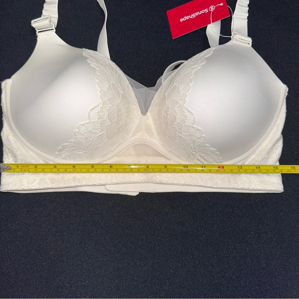Sonashape wireless molded cup bra size large ivory with lace NWT - Picture 9 of 9